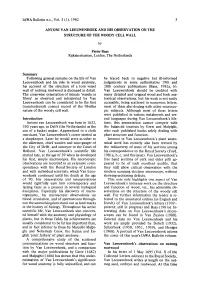 IAWA Bulletin N.S., Vol. 3 (1),1982 3 ANTONI V an LEEUWENHOEK