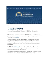 Legislative UPDATE