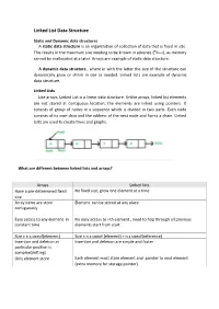 Linked List Data Structure