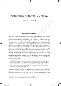Naturalism Without Scientism
