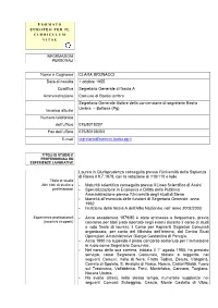 Nome E Cognome CLARA BRUNACCI Data Di Nascita 1