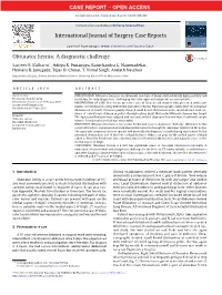 Obturator Hernia: a Diagnostic Challenge