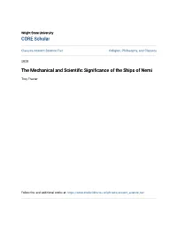 The Mechanical and Scientific Significance of the Ships of Nemi
