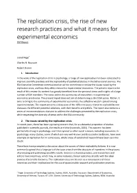 The Replication Crisis, the Rise of New Research Practices and What It Means for Experimental Economics ESA Report