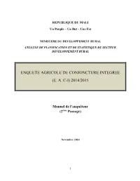 Enquete Agricole De Conjoncture Integree (E. A. C-I) 2014/2015