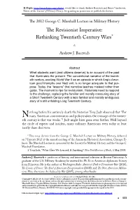 The Revisionist Imperative: Rethinking Twentieth Century Wars* I