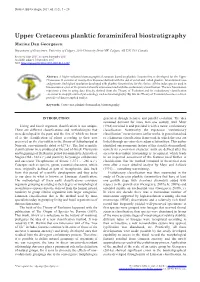 Upper Cretaceous Planktic Foraminiferal Biostratigraphy