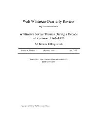 Walt Whitman Quarterly Review