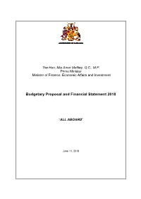 Budgetary Proposal and Financial Statement 2018