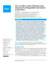 Can Secondary Contact Following Range Expansion Be Distinguished from Barriers to Gene ﬂow?