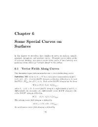 Chapter 6 Some Special Curves on Surfaces