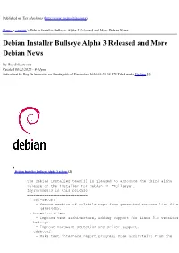 Debian Installer Bullseye Alpha 3 Released and More Debian News
