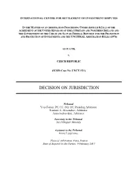 Decision on Jurisdiction