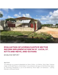 Evaluation of Juvenile Justice Sector Reform Implementation in St. Lucia, St