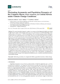 Fluctuating Asymmetry and Population Dynamics of the Common Shrew, Sorex Araneus, in Central Siberia Under Climate Change Conditions