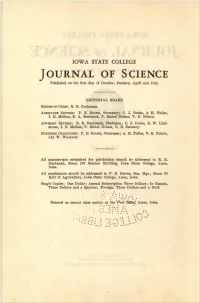 JOURNAL of SCIENCE Published on Tho First Day of October, January, April and July