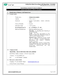 Material Safety Data Sheet Sodium Hydrosulphite (Hydro)