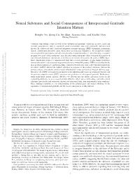 Neural Substrates and Social Consequences of Interpersonal Gratitude: Intention Matters
