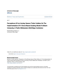 Perceptions of Ice Hockey Season Ticket Holders on the Implementation of a Donor-Based Seating Model at Miami University, a Public Midwestern Mid-Major Institution