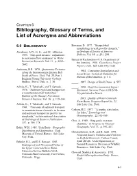 Bibliography, Glossary of Terms, and List of Acronyms and Abbreviations