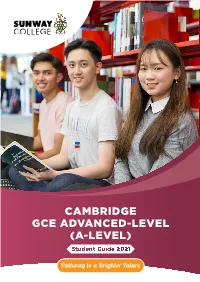 Cambridge GCE Advanced-Level (A-Level) Message from the Director