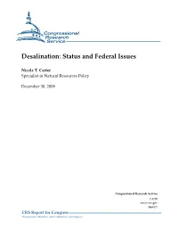 Desalination: Status and Federal Issues