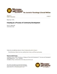 Housing As a Process of Community Development