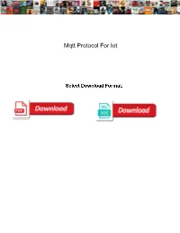 Mqtt Protocol for Iot
