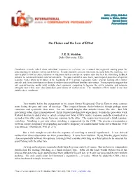 On Choice and the Law of Effect