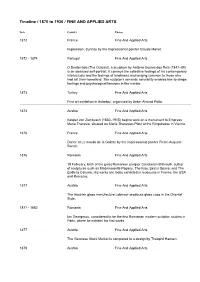 Timeline / 1870 to 1930 / FINE and APPLIED ARTS