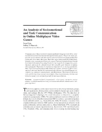 An Analysis of Socioemotional and Task Communication in Online