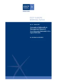 Concepts of Rationality in Management Research