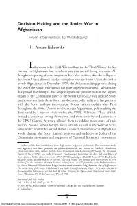 Decision-Making and the Soviet War in Afghanistan from Intervention to Withdrawal