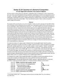 Exodus 21-24: Specimen of a Numerical Composition