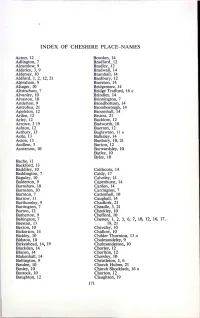 Index of Cheshire Place-Names