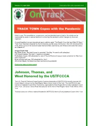 Johnson, Thomas, and West Honored by the USTFCCCA