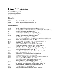 Lisa Grossman Born: 1967, Pennsylvania Lgrossman1014@Gmail.Com Lisagrossmanart.Com