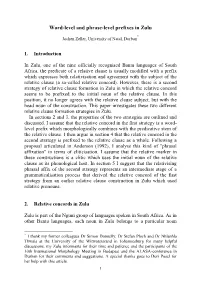 Morphological and Phonological Prefixation: a Case from Zulu
