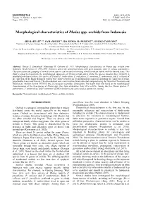 Morphological Characteristics of Phaius Spp. Orchids from Indonesia