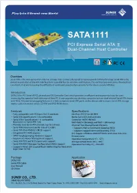 SATA1111 PCI Express Serial ATA Ⅱ Dual-Channel Host Controller