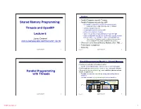 Shared Memory Programming