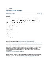 The ACS Survey of Galactic Globular Clusters. Xi. the Three- Dimensional Orientation of the Sagittarius Dwarf Spheroidal Galaxy and Its Globular Clusters