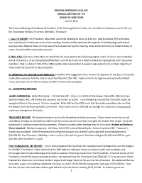 2012 Board of Directors Minutes