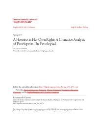 A Character Analysis of Penelope in the Penelopiad