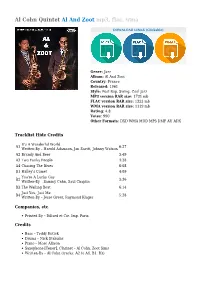 Al Cohn Quintet Al and Zoot Mp3, Flac, Wma