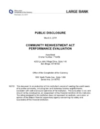 CRA Evaluation Charter No. 716456