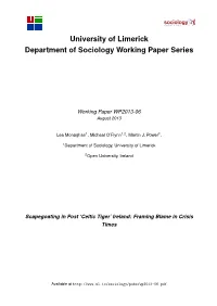Scapegoating in Post 'Celtic Tiger'ireland: Framing Blame In