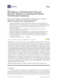 The Influences of Bioinformatics Tools and Reference Databases