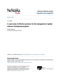 A Case Study of Effective Practices for the Management of Global Software Development Projects