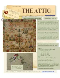 Attic Sampler Newsletter 08012014
